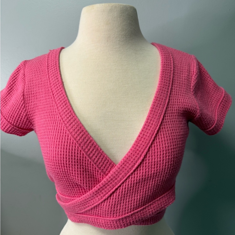 Pink Wrap Knit Top